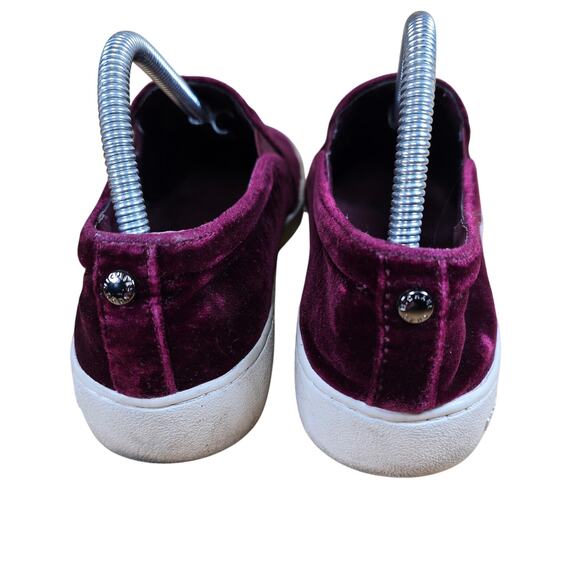 Michael Kors Slip On Sneakers Burgandy Velvet Womens Size 8.5 M Perfect for Fall - Picture 5 of 8
